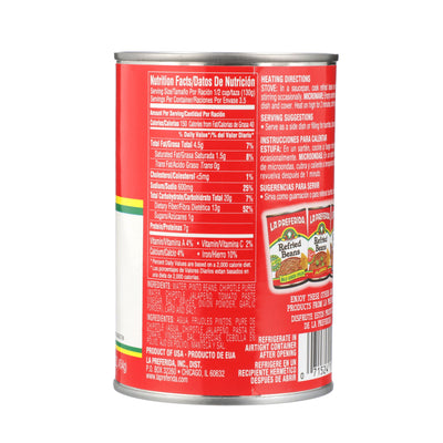 Spicy Chipotle Refried Beans Food Items La Preferida