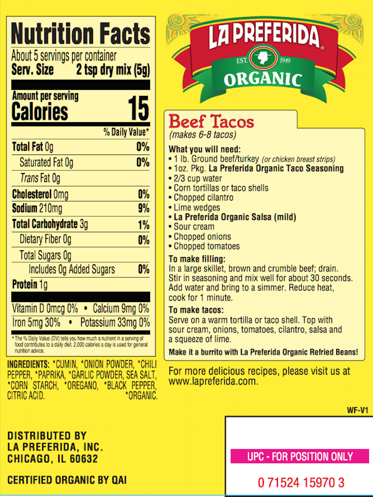 Organic Taco Seasoning