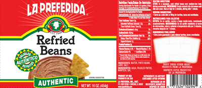 Refried Pinto Beans, Authentic
